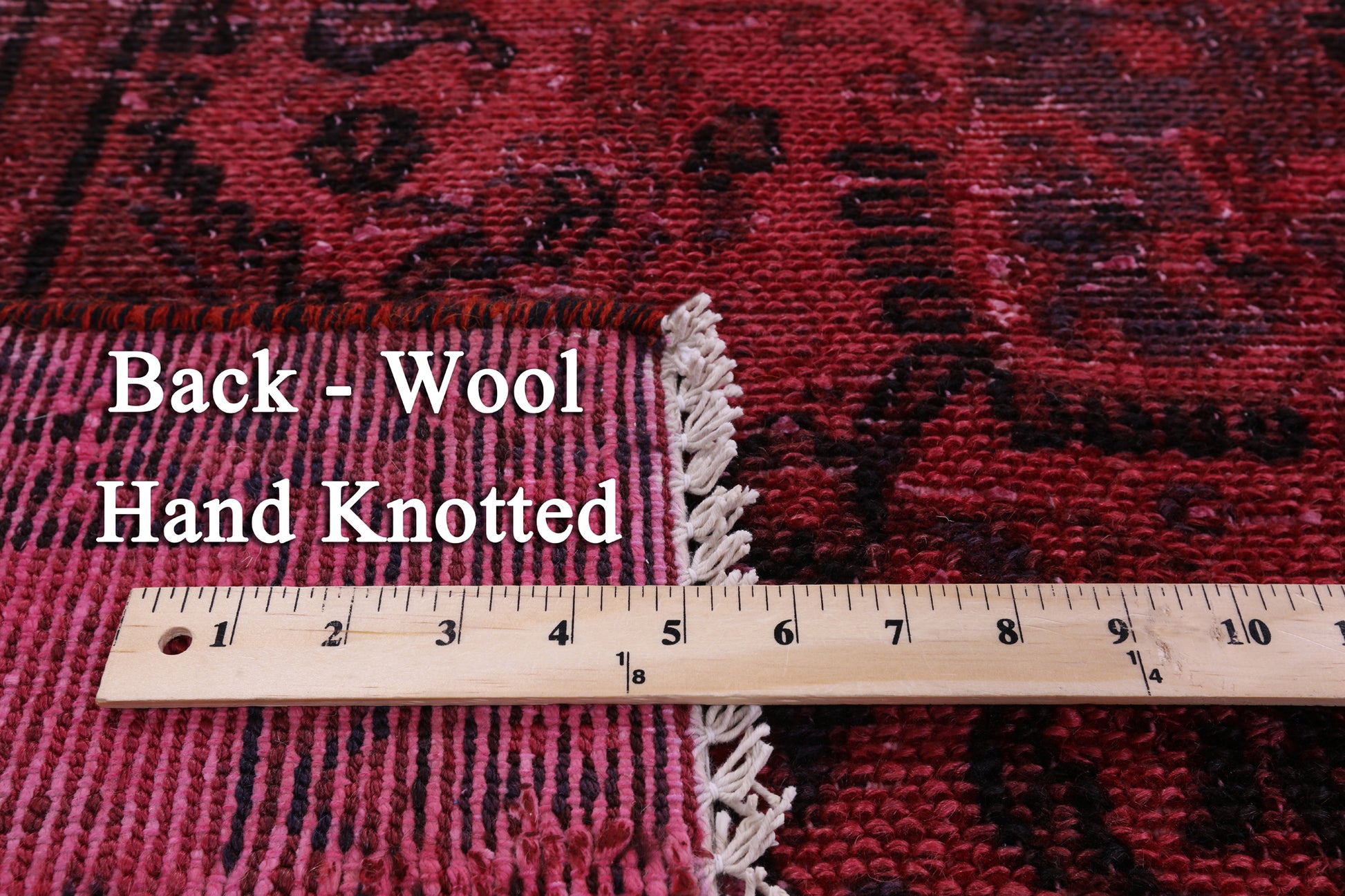 Red Persian Overdyed Hand Knotted Wool Rug - 9' 6" X 12' 7" - Golden Nile