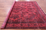 Red Persian Overdyed Hand Knotted Wool Rug - 9' 6" X 12' 7" - Golden Nile