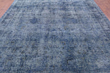 Blue Persian Overdyed Hand Knotted Wool Rug - 9' 7" X 12' 1" - Golden Nile