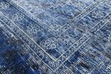 Blue Persian Overdyed Hand Knotted Wool Rug - 9' 7" X 12' 1" - Golden Nile