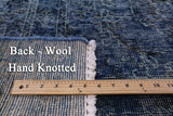 Blue Persian Overdyed Hand Knotted Wool Rug - 9' 7" X 12' 1" - Golden Nile