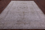 Ivory Persian Vintage White Wash Handmade Wool Rug - 9' 11" X 12' 1" - Golden Nile