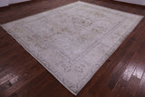 Ivory Persian Vintage White Wash Handmade Wool Rug - 9' 11" X 12' 1" - Golden Nile