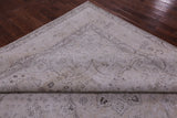 Ivory Persian Vintage White Wash Handmade Wool Rug - 9' 11" X 12' 1" - Golden Nile