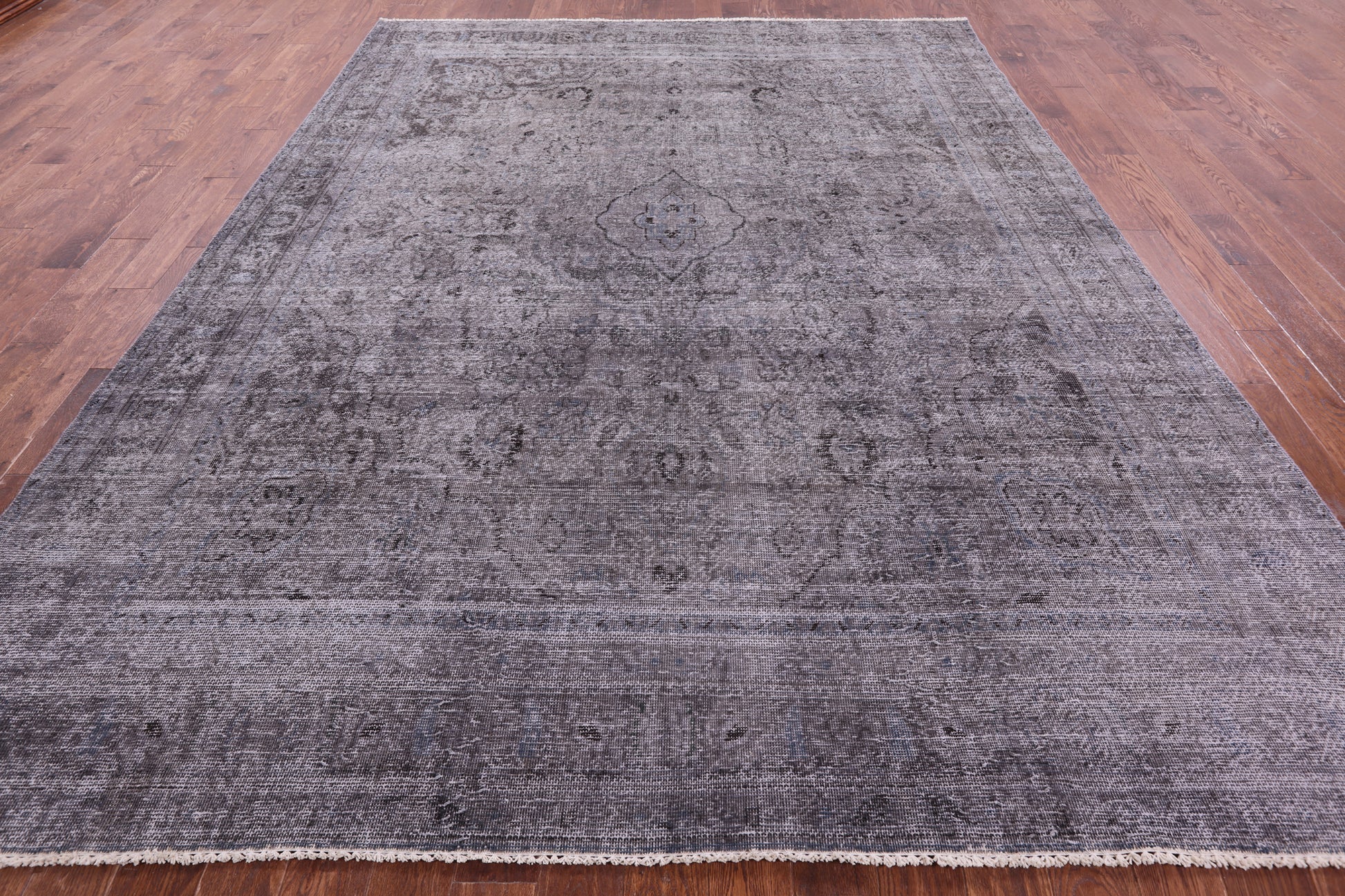 Grey Persian Overdyed Handmade Wool Rug - 8' 11" X 11' 8" - Golden Nile