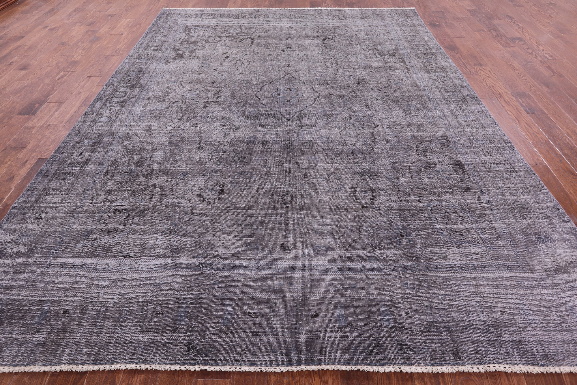 Grey Persian Overdyed Handmade Wool Rug - 8' 11" X 11' 8" - Golden Nile