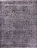 Grey Persian Overdyed Handmade Wool Rug - 8' 11" X 11' 8" - Golden Nile