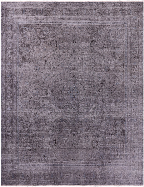 Grey Persian Overdyed Handmade Wool Rug - 8' 11" X 11' 8" - Golden Nile