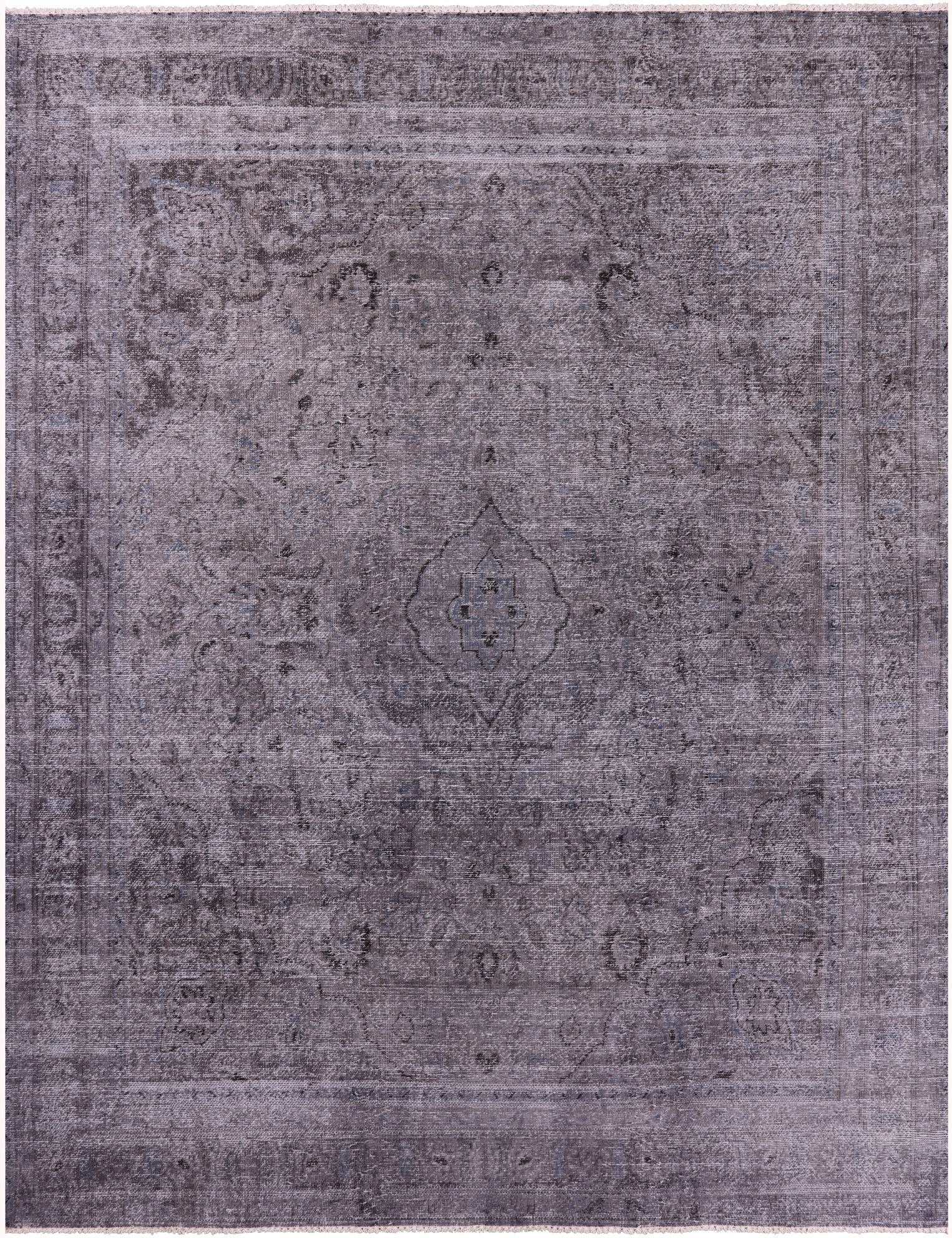 Grey Persian Overdyed Handmade Wool Rug - 8' 11" X 11' 8" - Golden Nile