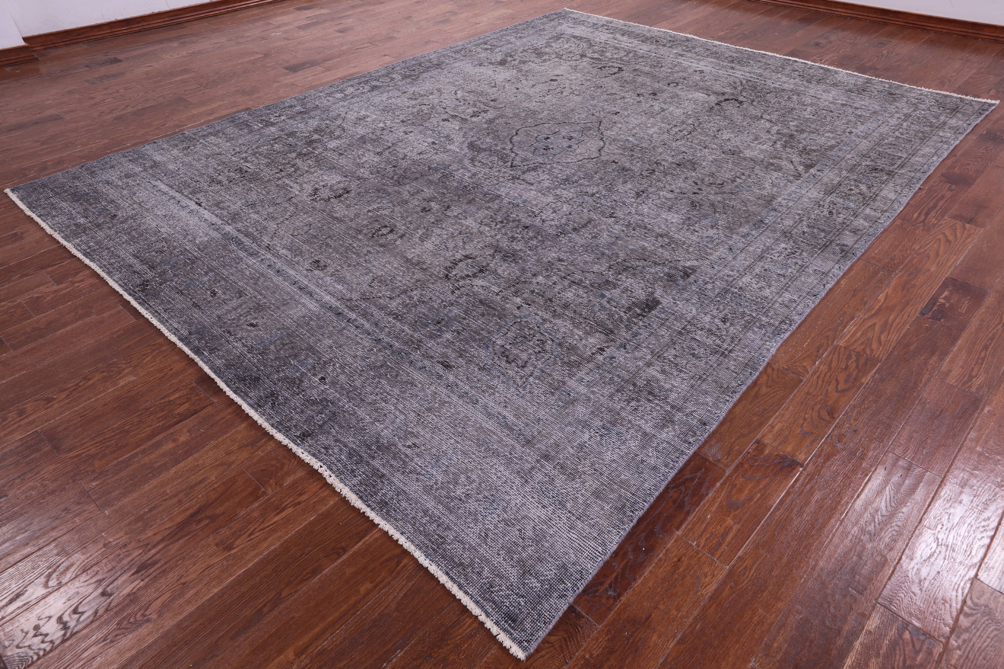 Grey Persian Overdyed Handmade Wool Rug - 8' 11" X 11' 8" - Golden Nile