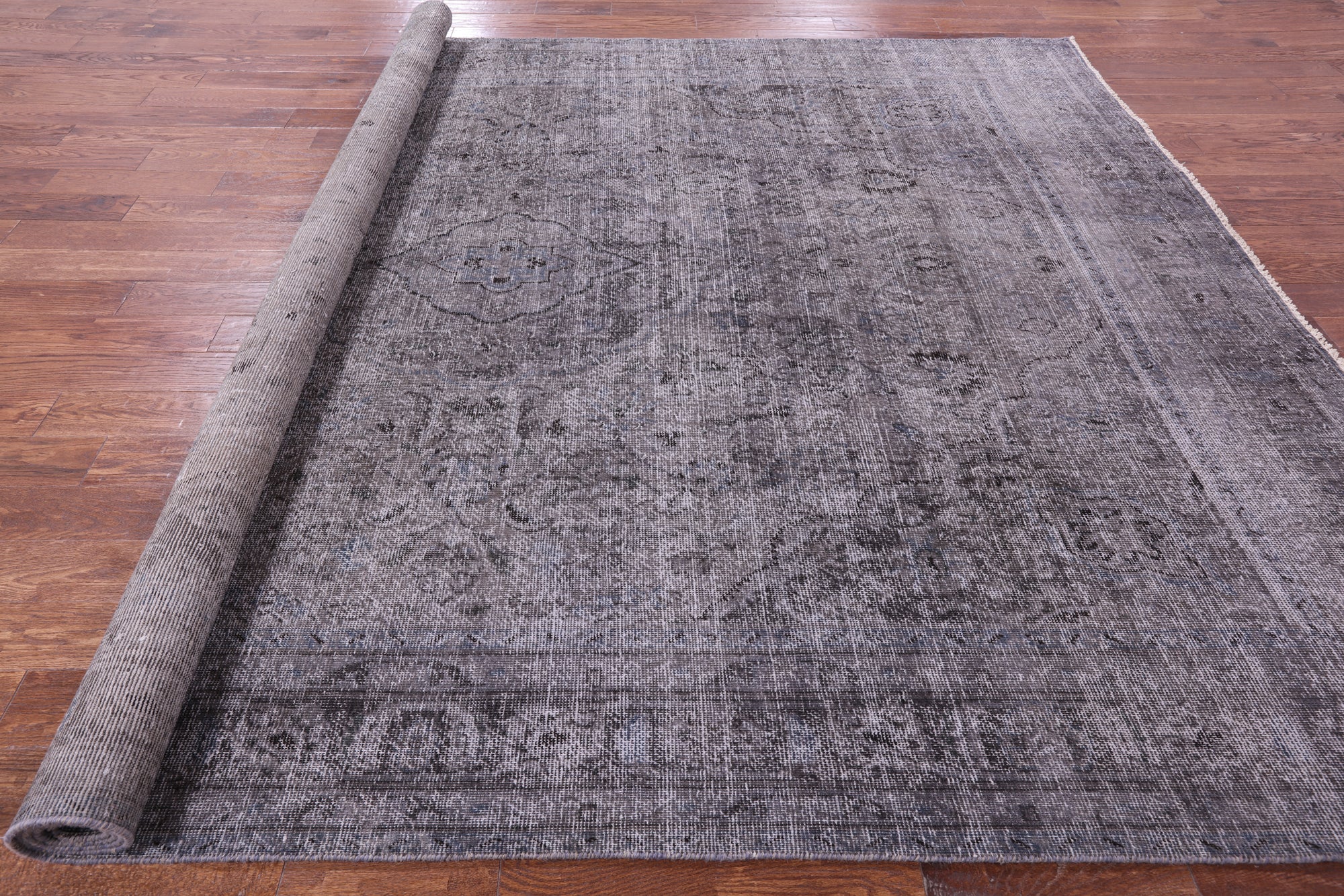 Grey Persian Overdyed Handmade Wool Rug - 8' 11" X 11' 8" - Golden Nile