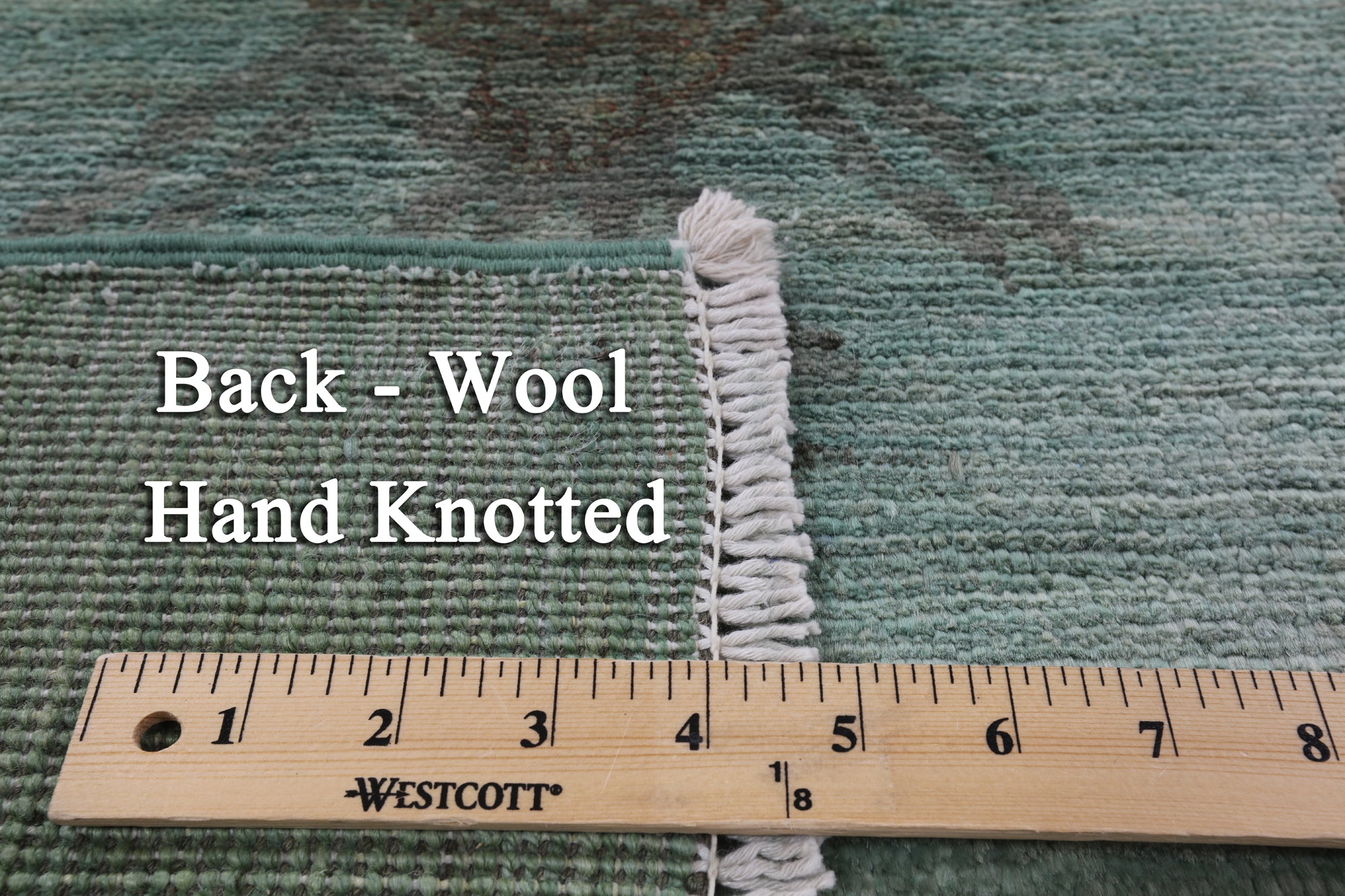 Overdyed Hand Knotted Full Pile Wool Area Rug - 5' 2" X 11' 10" - Golden Nile