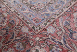 Blue Persian Vintage White Wash Hand Knotted Wool Rug - 8' 10" X 12' 7" - Golden Nile