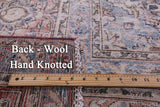 Blue Persian Vintage White Wash Hand Knotted Wool Rug - 8' 10" X 12' 7" - Golden Nile