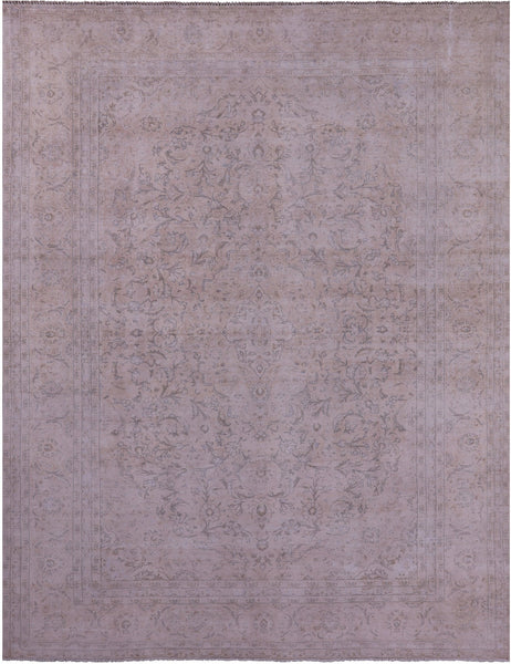 Ivory Persian Vintage White Wash Hand Knotted Wool Rug - 9' 4" X 12' 1" - Golden Nile