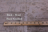 Ivory Persian Vintage White Wash Hand Knotted Wool Rug - 9' 4" X 12' 1" - Golden Nile