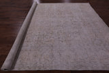 Ivory Persian Vintage White Wash Hand Knotted Wool Rug - 9' 4" X 12' 1" - Golden Nile