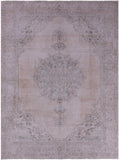 Ivory Persian Vintage White Wash Hand Knotted Wool Rug - 8' 10" X 12' 0" - Golden Nile