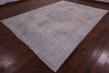 Ivory Persian Vintage White Wash Hand Knotted Wool Rug - 8' 10" X 12' 0" - Golden Nile