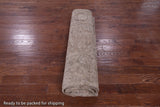 Ivory Persian Vintage White Wash Hand Knotted Wool Rug - 9' 8" X 12' 0" - Golden Nile