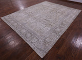 Ivory Persian Vintage White Wash Hand Knotted Wool Rug - 9' 8" X 12' 0" - Golden Nile
