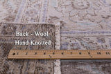 Ivory Persian Vintage White Wash Hand Knotted Wool Rug - 9' 8" X 12' 0" - Golden Nile
