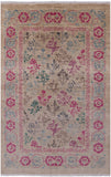 Ivory William Morris Hand Knotted Wool Area Rug - 5' 0" X 7' 9" - Golden Nile