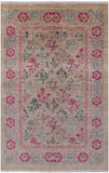 Ivory William Morris Hand Knotted Wool Area Rug - 5' 0" X 7' 9" - Golden Nile