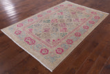 Ivory William Morris Hand Knotted Wool Area Rug - 5' 0" X 7' 9" - Golden Nile