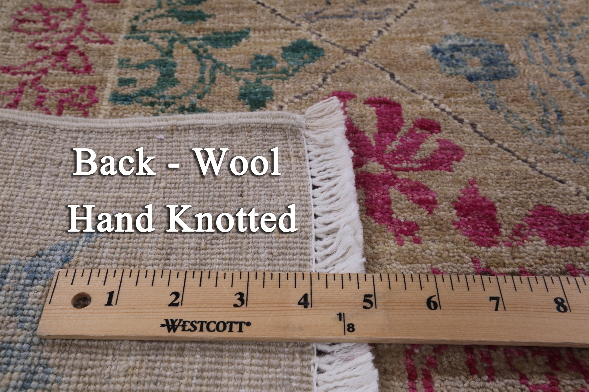 Ivory William Morris Hand Knotted Wool Area Rug - 5' 0" X 7' 9" - Golden Nile