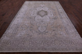 Ivory Persian Vintage White Wash Hand Knotted Wool Rug - 7' 11" X 11' 6" - Golden Nile