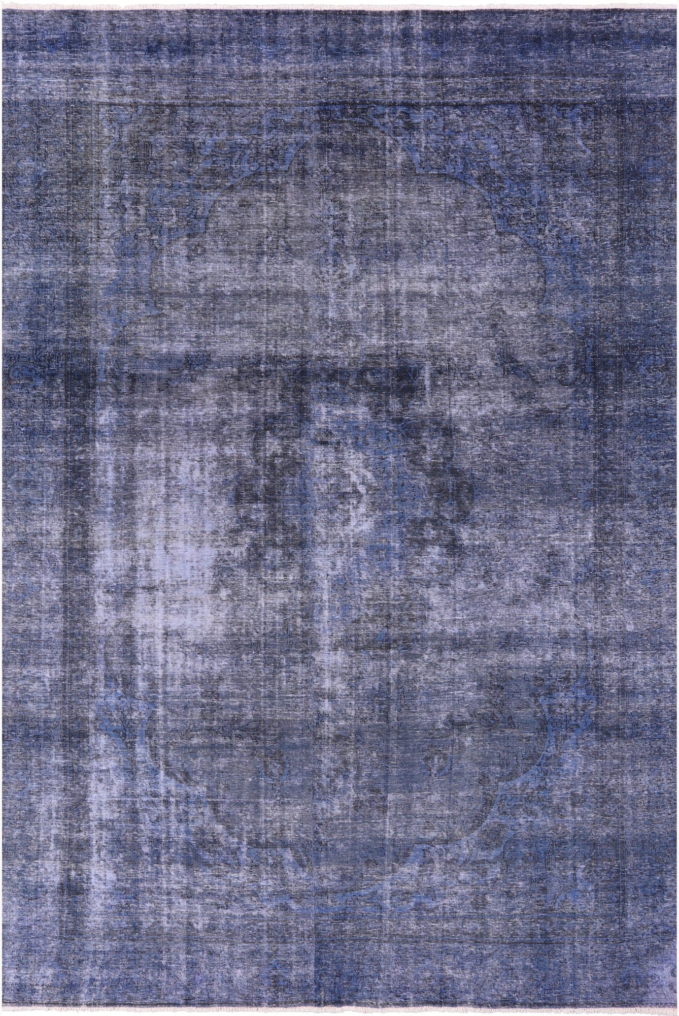Blue Persian Overdyed Hand Knotted Wool Rug - 8' 6" X 12' 10" - Golden Nile