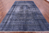 Blue Persian Overdyed Hand Knotted Wool Rug - 8' 6" X 12' 10" - Golden Nile