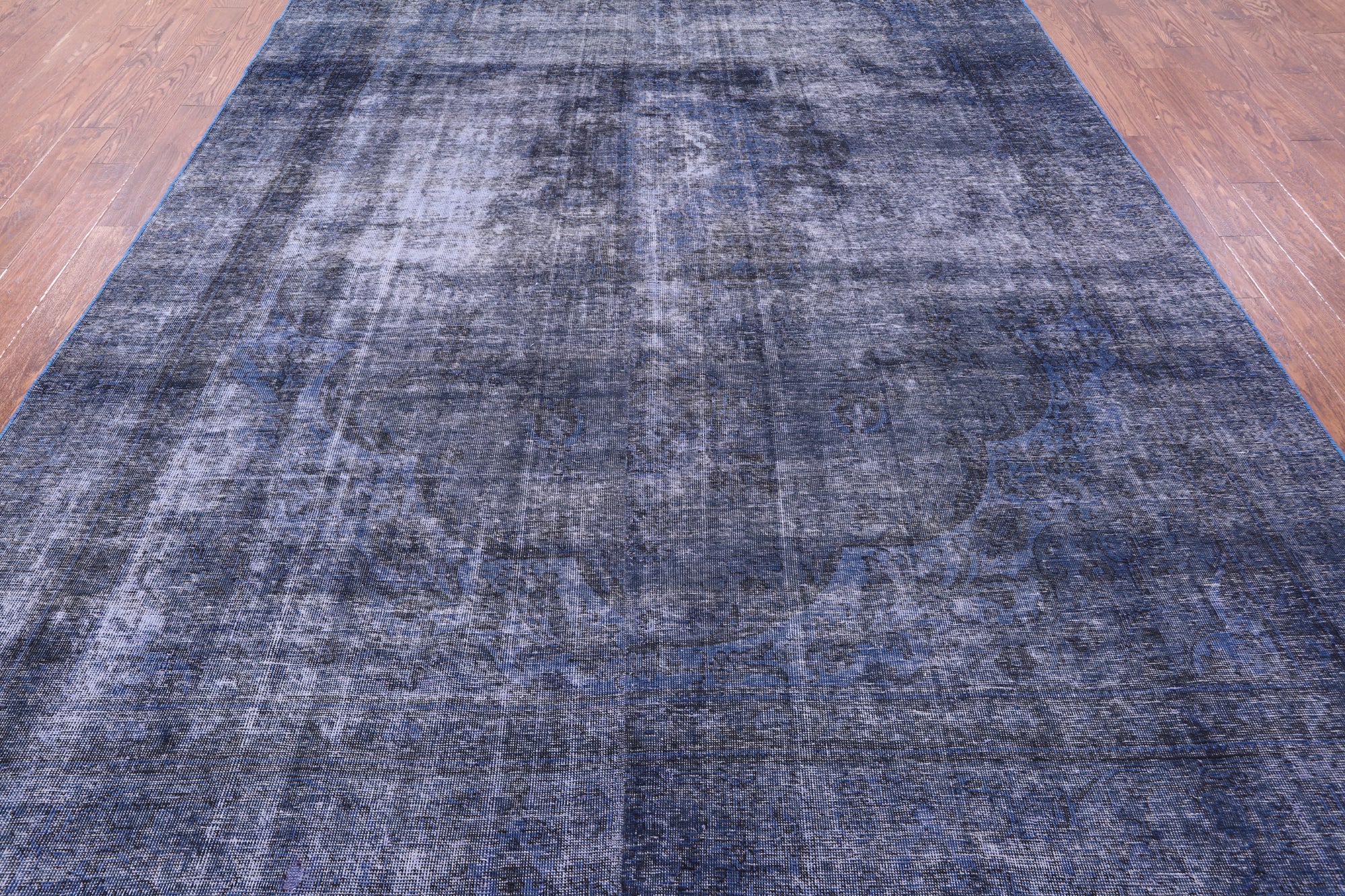 Blue Persian Overdyed Hand Knotted Wool Rug - 8' 6" X 12' 10" - Golden Nile
