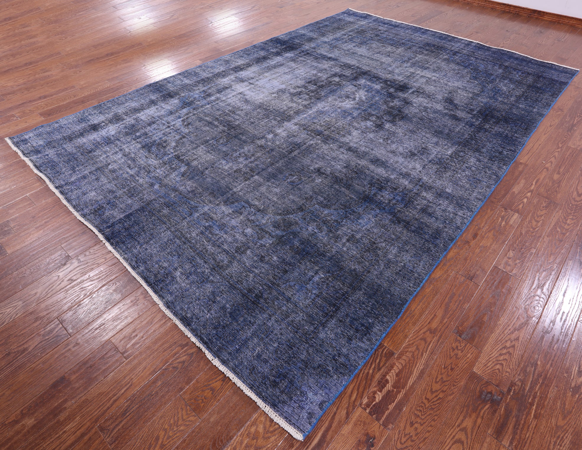 Blue Persian Overdyed Hand Knotted Wool Rug - 8' 6" X 12' 10" - Golden Nile