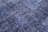 Blue Persian Overdyed Hand Knotted Wool Rug - 8' 6" X 12' 10" - Golden Nile
