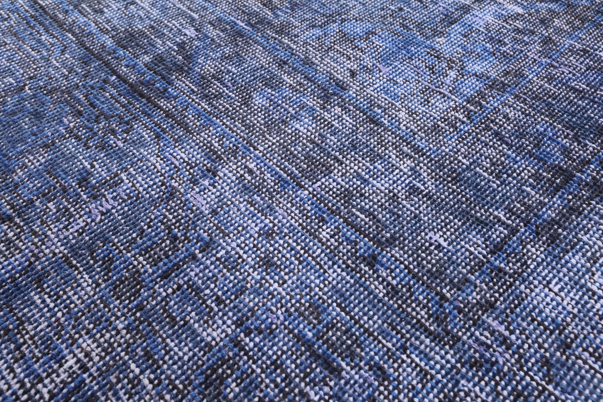 Blue Persian Overdyed Hand Knotted Wool Rug - 8' 6" X 12' 10" - Golden Nile