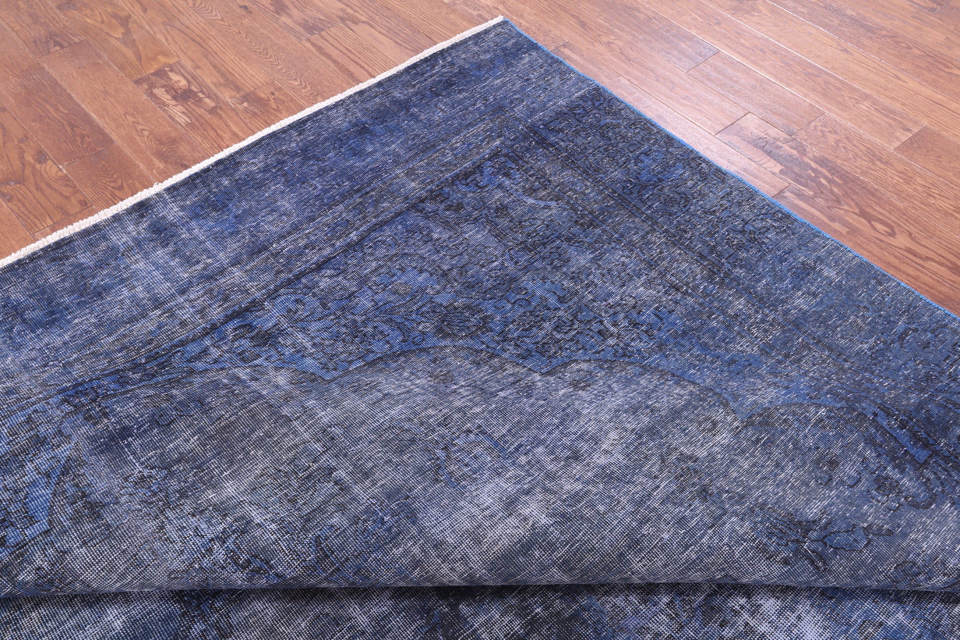 Blue Persian Overdyed Hand Knotted Wool Rug - 8' 6" X 12' 10" - Golden Nile