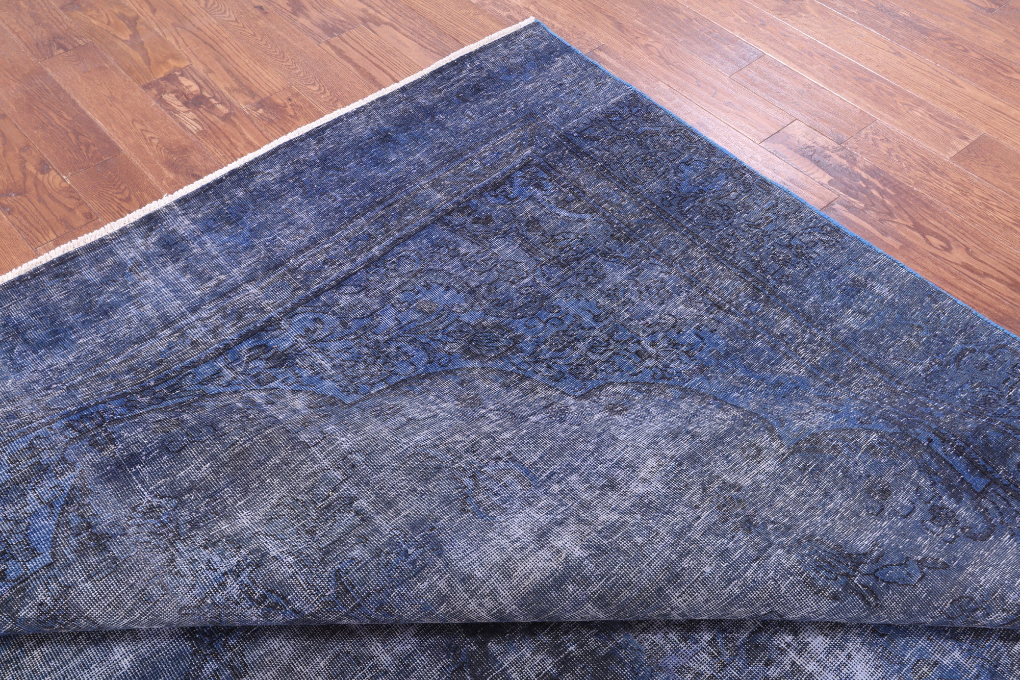Blue Persian Overdyed Hand Knotted Wool Rug - 8' 6" X 12' 10" - Golden Nile