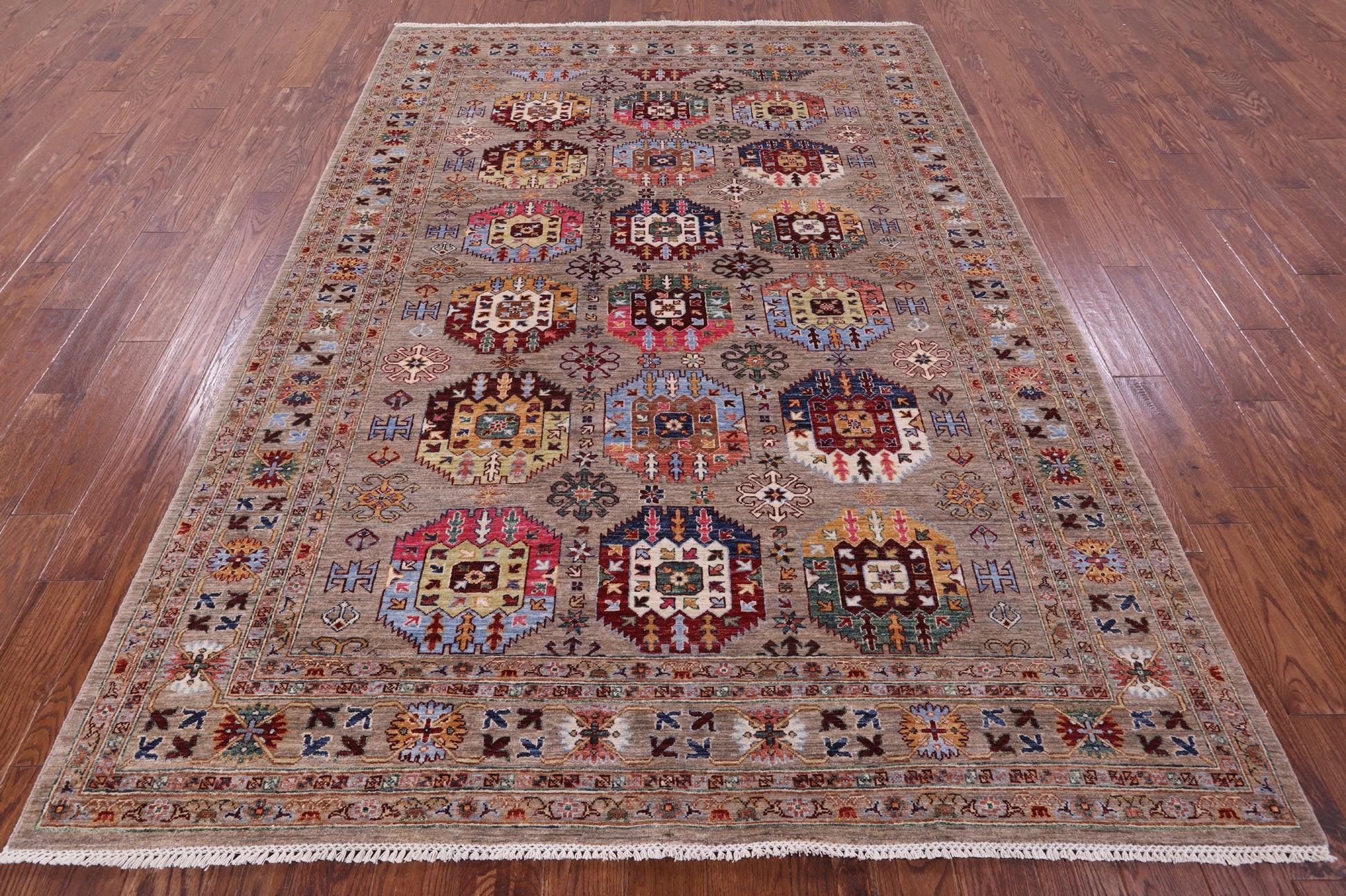 Turkmen Ersari Hand Knotted Wool Rug - 6' 10" X 9' 7" - Golden Nile