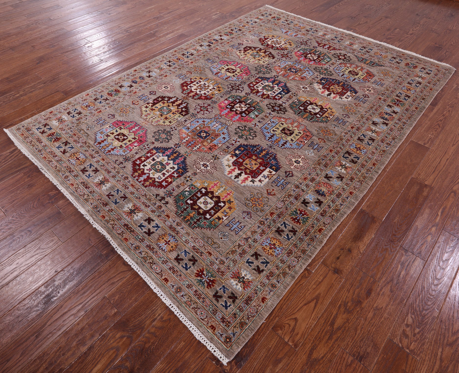 Turkmen Ersari Hand Knotted Wool Rug - 6' 10" X 9' 7" - Golden Nile