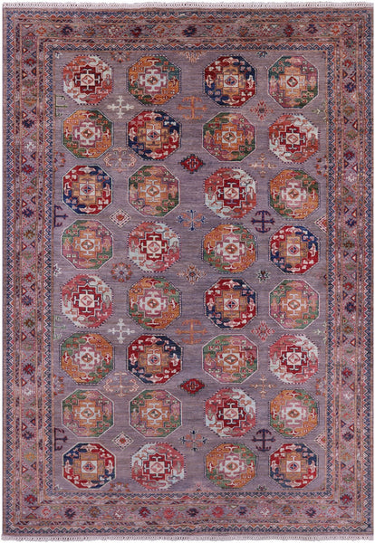 Turkmen Ersari Handmade Wool Rug - 6' 8" X 9' 8" - Golden Nile