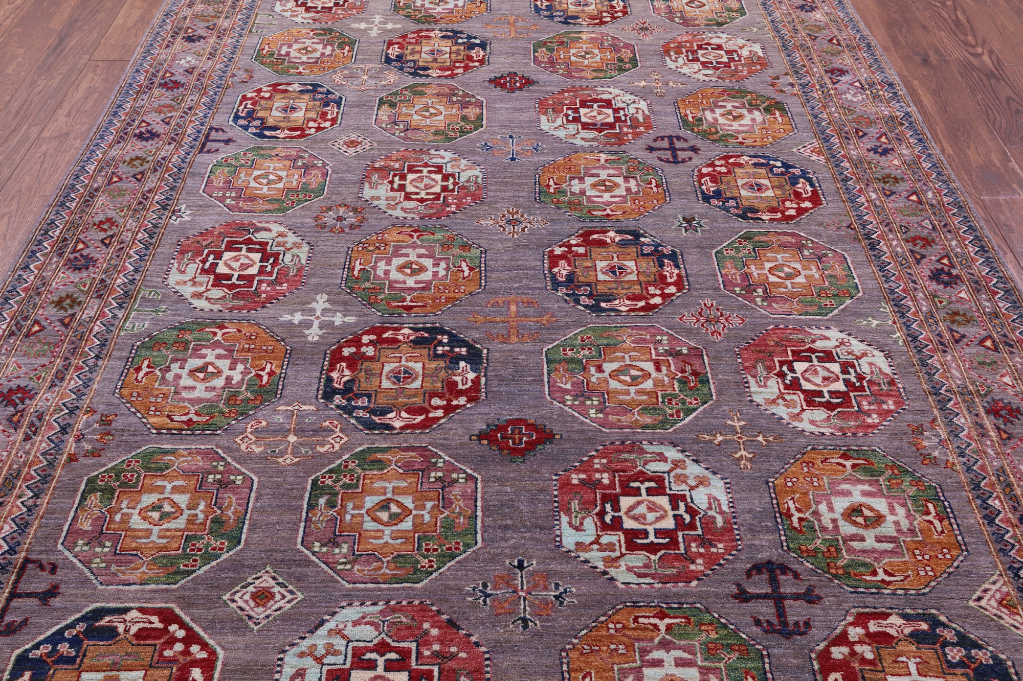 Turkmen Ersari Handmade Wool Rug - 6' 8" X 9' 8" - Golden Nile