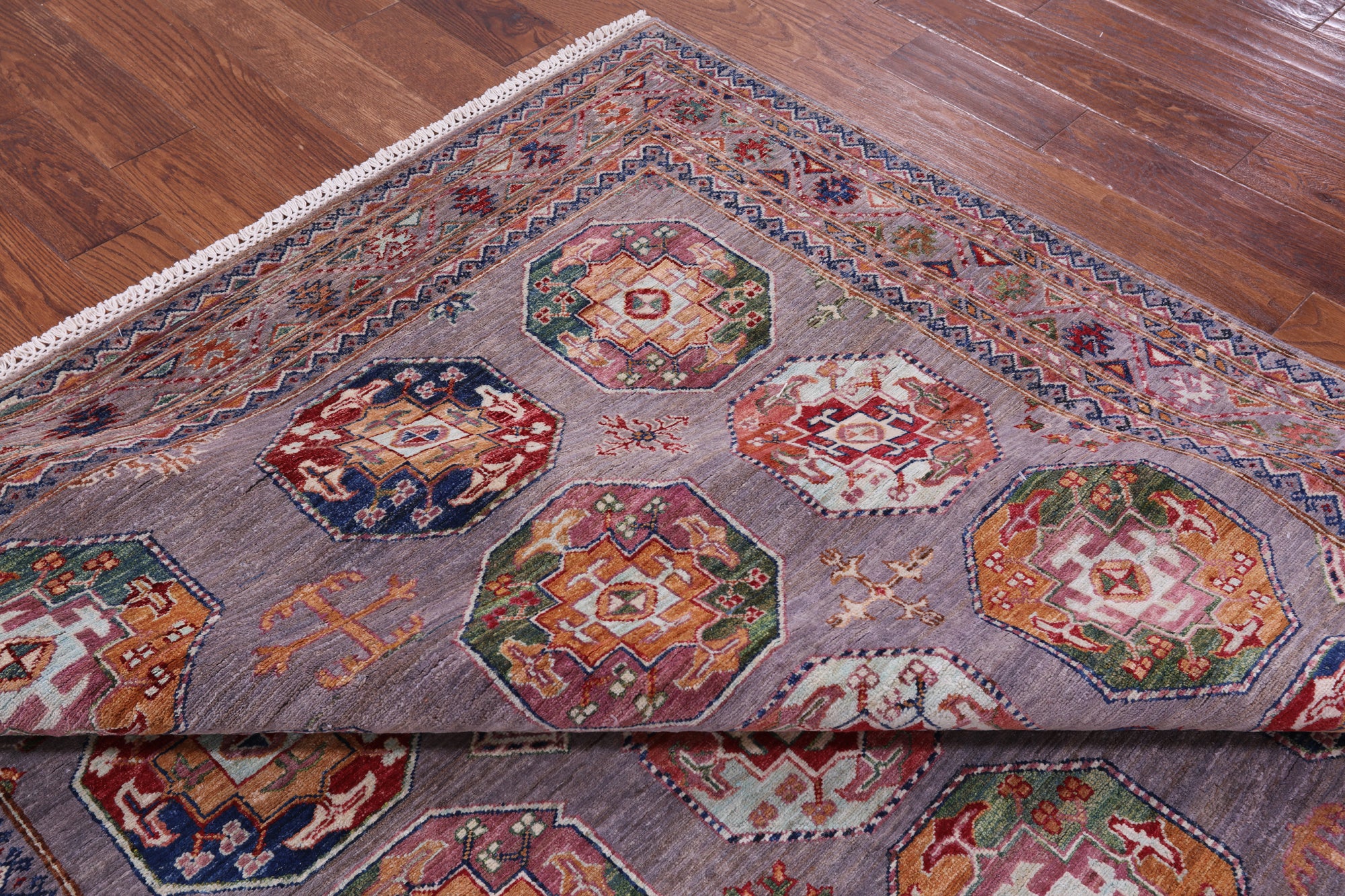 Turkmen Ersari Handmade Wool Rug - 6' 8" X 9' 8" - Golden Nile