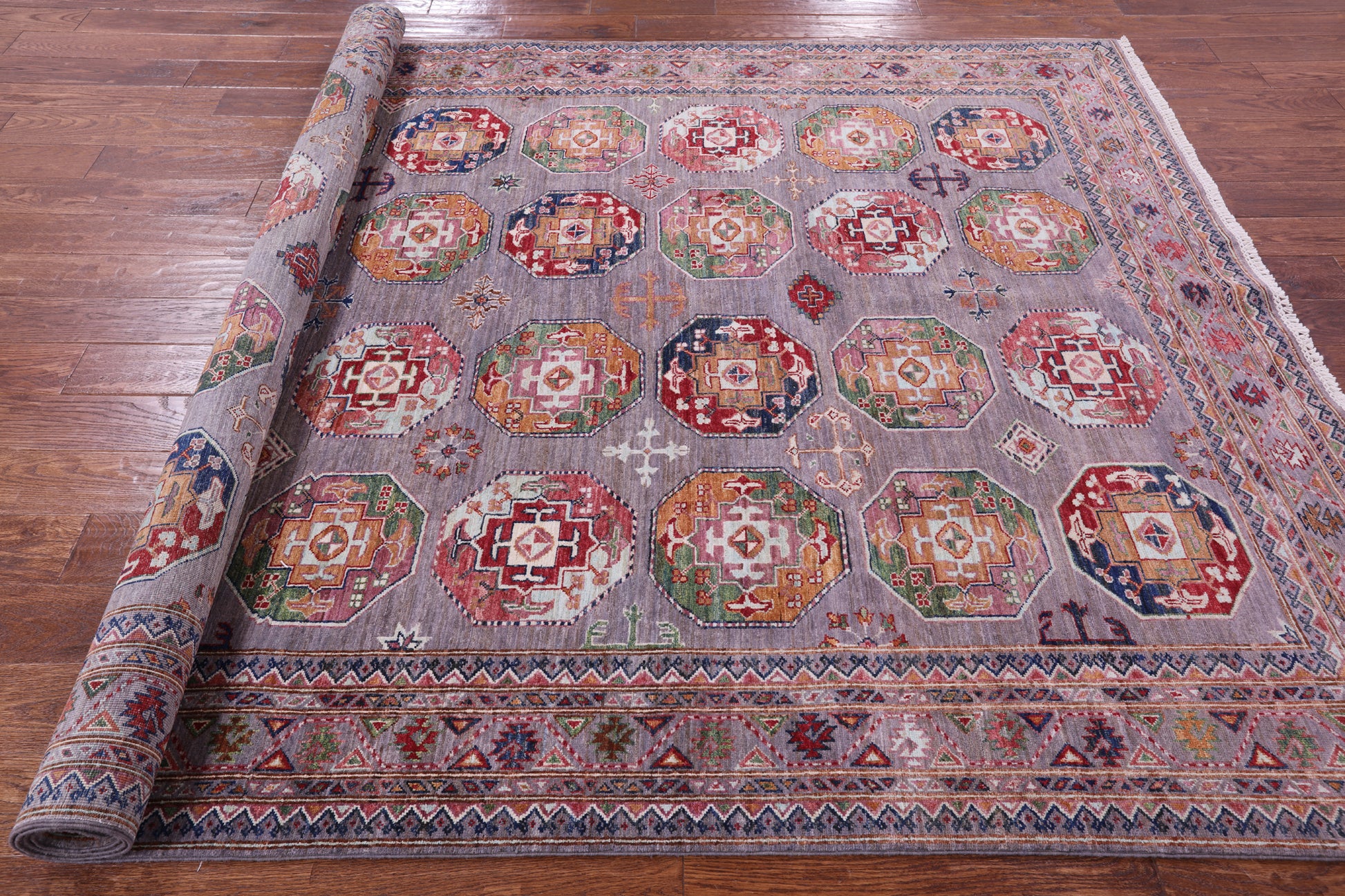 Turkmen Ersari Handmade Wool Rug - 6' 8" X 9' 8" - Golden Nile