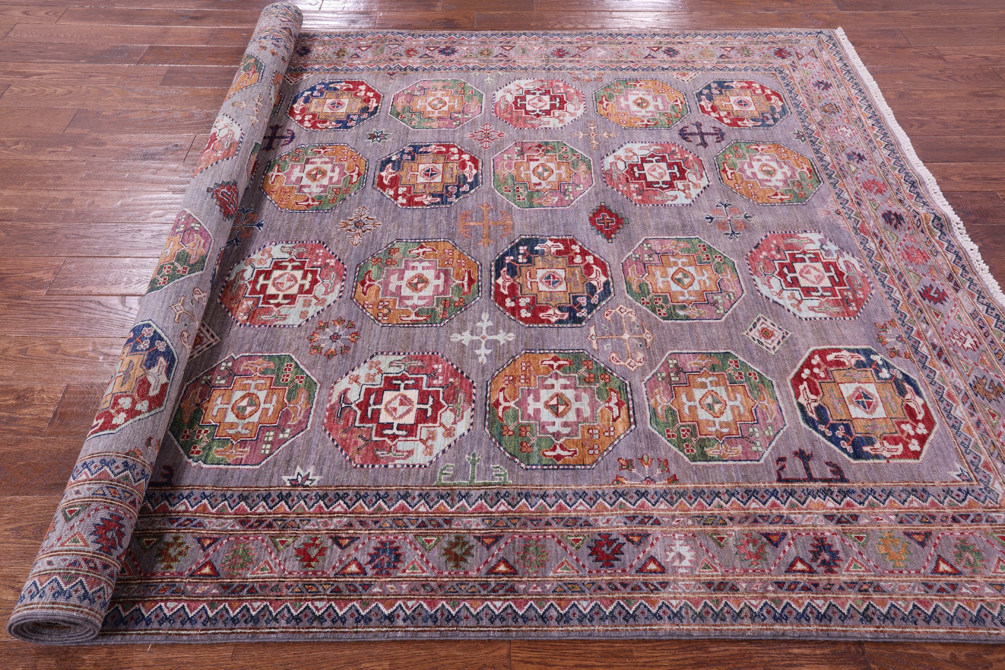 Turkmen Ersari Handmade Wool Rug - 6' 8" X 9' 8" - Golden Nile