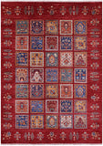 Red Garden Design Persian Hand Knotted Wool Rug - 5' 9" X 8' 0" - Golden Nile