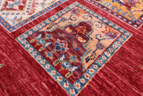 Red Garden Design Persian Hand Knotted Wool Rug - 5' 9" X 8' 0" - Golden Nile