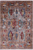 Persian Fine Serapi Hand Knotted Wool Rug - 5' 8" X 8' 1" - Golden Nile