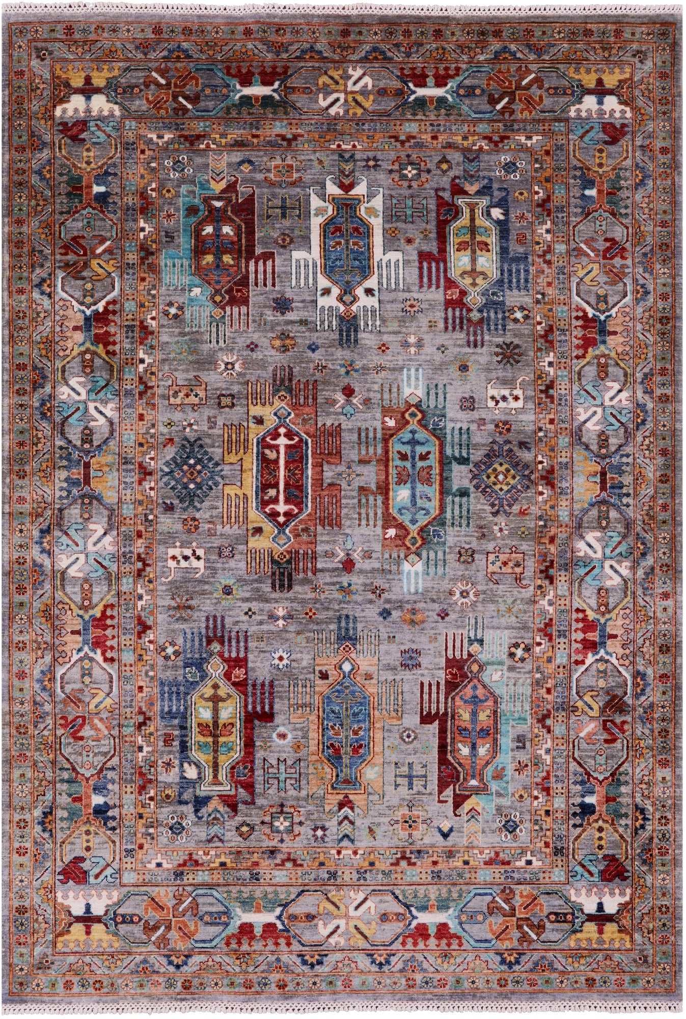 Persian Fine Serapi Hand Knotted Wool Rug - 5' 8" X 8' 1" - Golden Nile